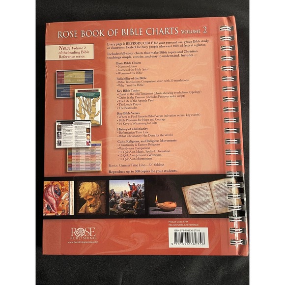 Rose Book of Bible Charts Volume 2 Spiral Bound Hardcover 9781596362758 2022 - Picture 5 of 5